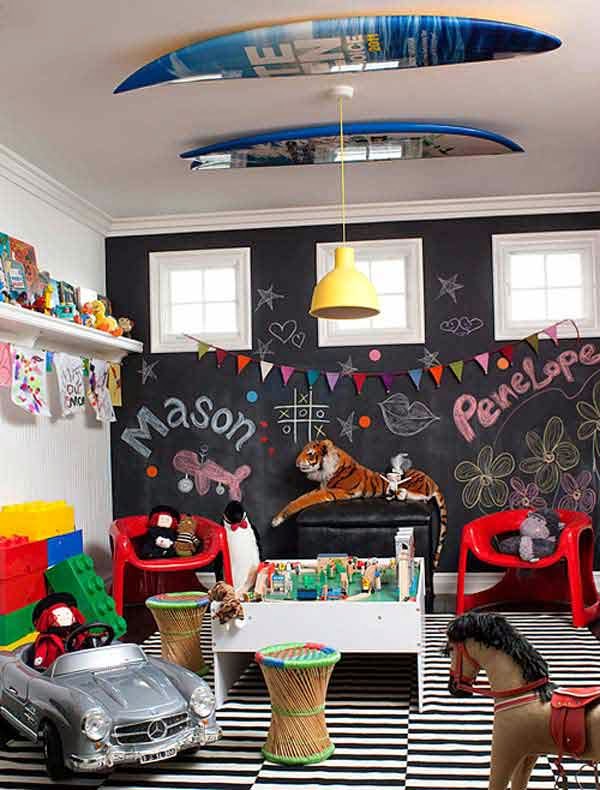 20 Ideas para Decorar una Habitación de Niños con una Pared de Pizarra