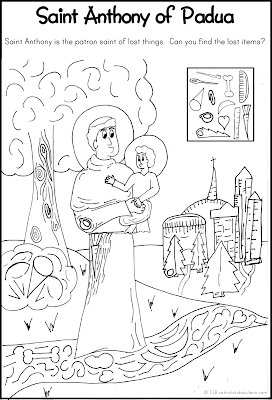 Saint Anthony of Padua Coloring Page and Hidden Pictures
