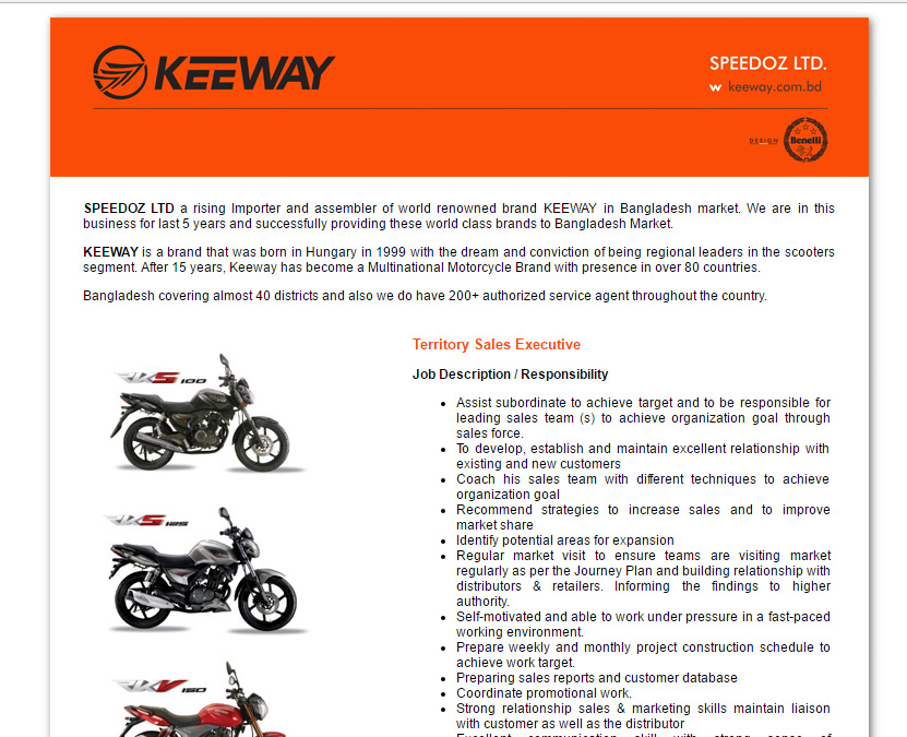 speedoz ltd position territory sales executive jobs opportunity sales executive job description