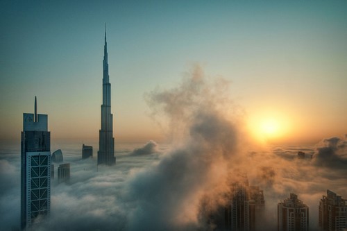 Niebla espesa en Dubai