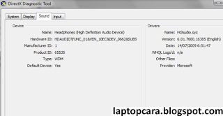 Cara Melihat Spek Laptop dxdiag