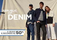OVS : acquista 2 jeans ( donna, uomo, bambino) e il secondo lo paghi la metà Logo OVS : acquista 2 jeans ( donna, uomo, bambino) e il secondo lo paghi la metà