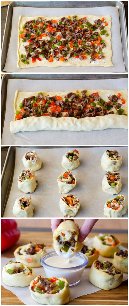 Philly Cheesesteak Roll Ups