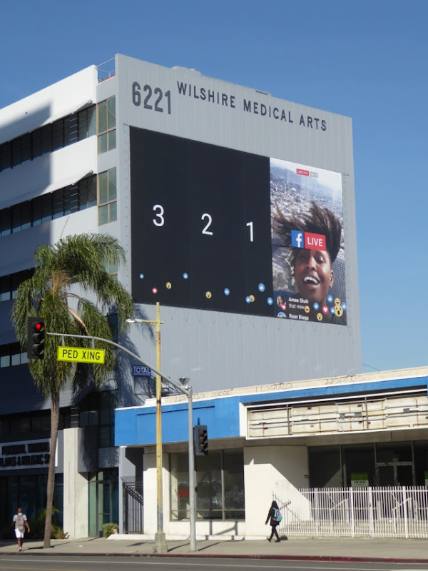 Giant Facebook Live That view billboard Wilshire Boulevard Giant Facebook Live billboard