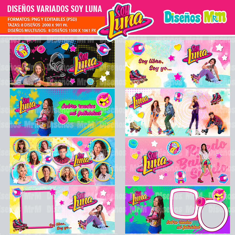 DISEÑOS DE SOY LUNA PARA ESTAMPAR Y SUBLIMAR