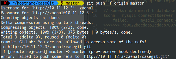 Remote rejected pre receive hook declined. Remote rejected pre receive hook declined