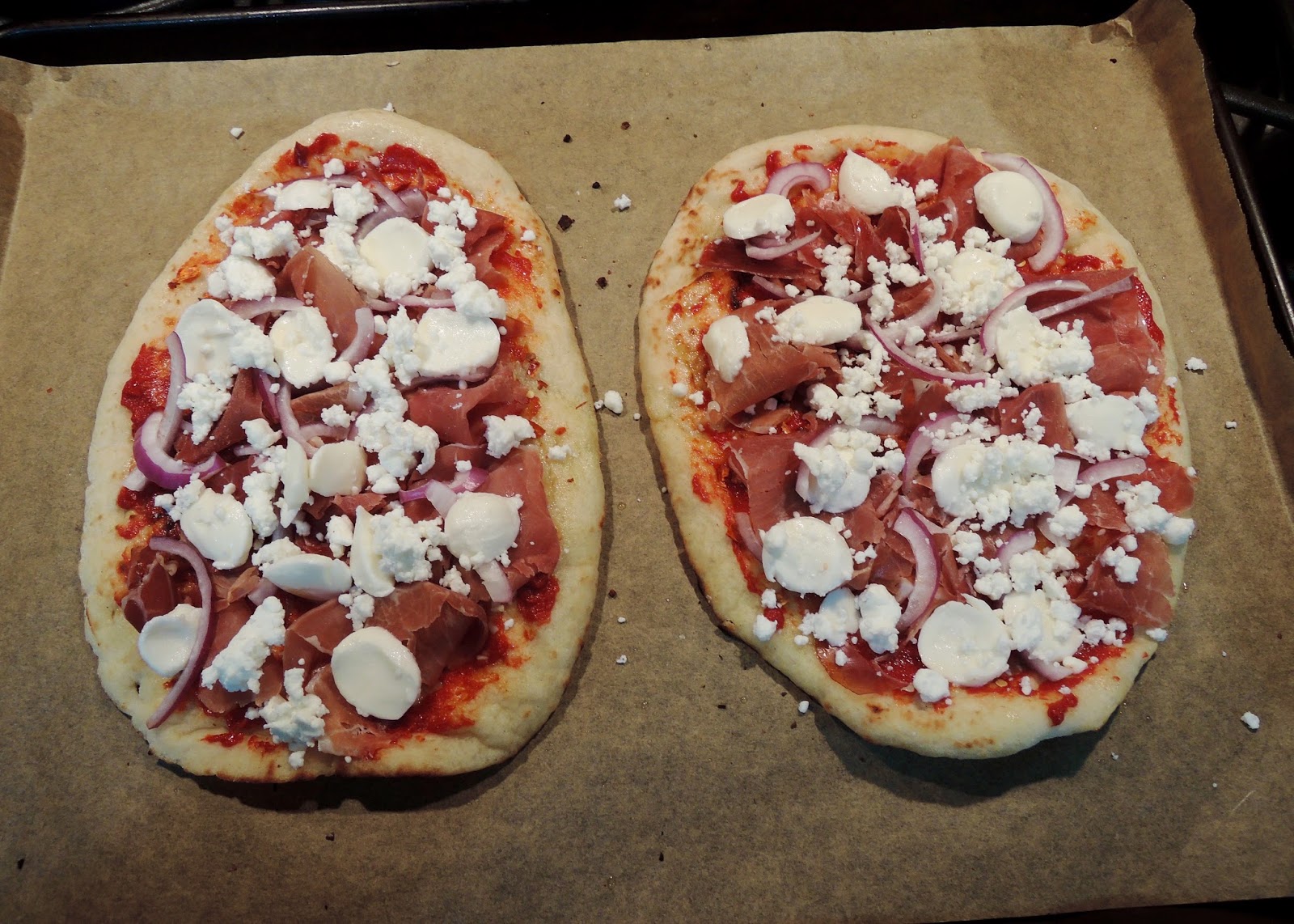 The Briny Lemon Prosciutto Pizza with Goat Cheese and Fresh Mozzarella
