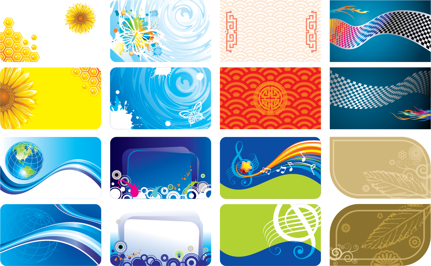 カラフルで鮮やかなカード テンプレート Brilliant colorful card template イラスト素材 | ai eps