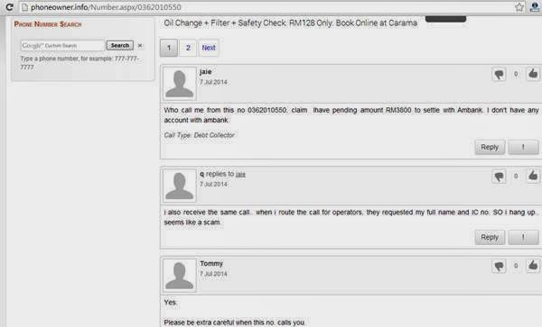 Senarai Nombor Telefon Scam Penipuan Kad Kredit Dan Spam Blog