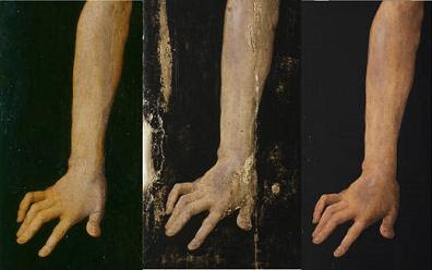 La mano de Adán, detalle del cuadro Adán de Alberto Durero