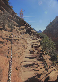 Chain On Trail Up Angels Landing, Zion National Park