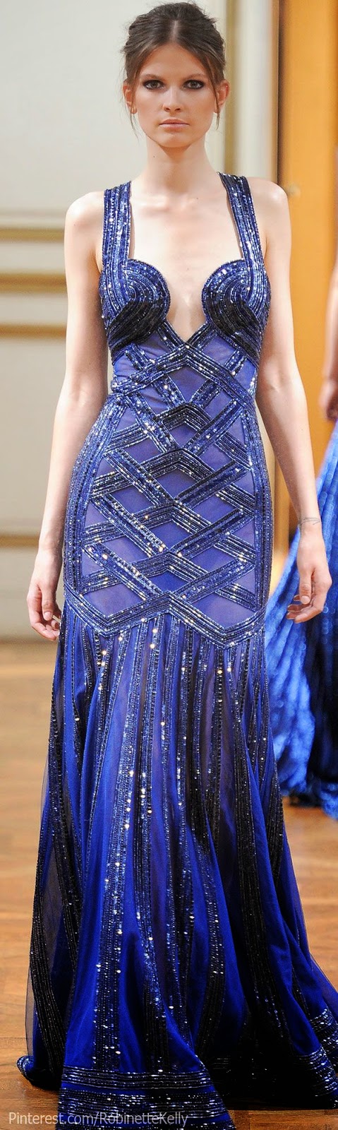 magnificent cobalt blue Zuhair Murad gown, F/W 2013