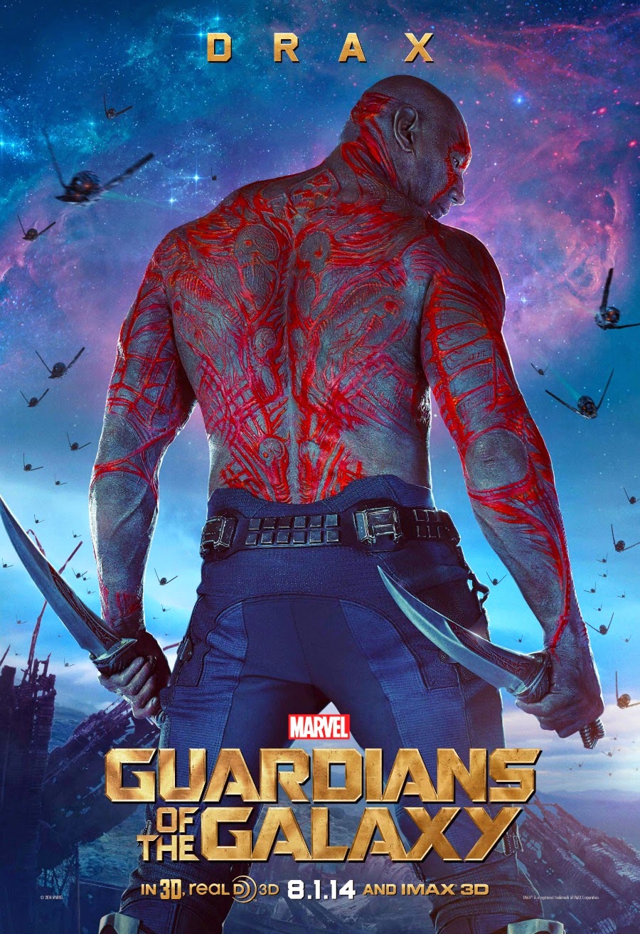 Marvel's Guardians of the Galaxy One Sheet Character Movie Poster Set - Dave Bautista as Drax