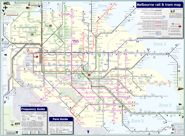 Mapa dos trens de Melbourne