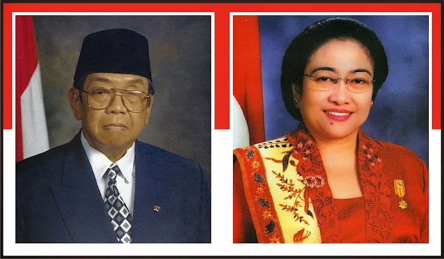Foto Abdurrahman Wahid dan Megawati Soekarno Putri