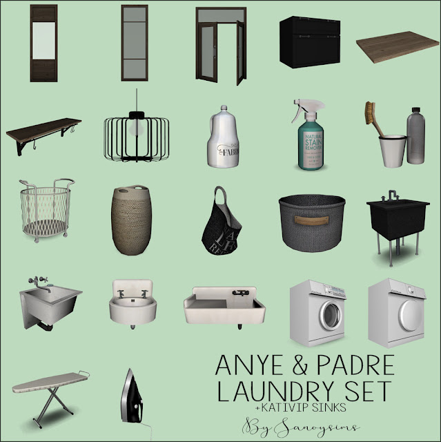 Sims 4 CC's The Best Anye Laundry Room Set by Sanoysims