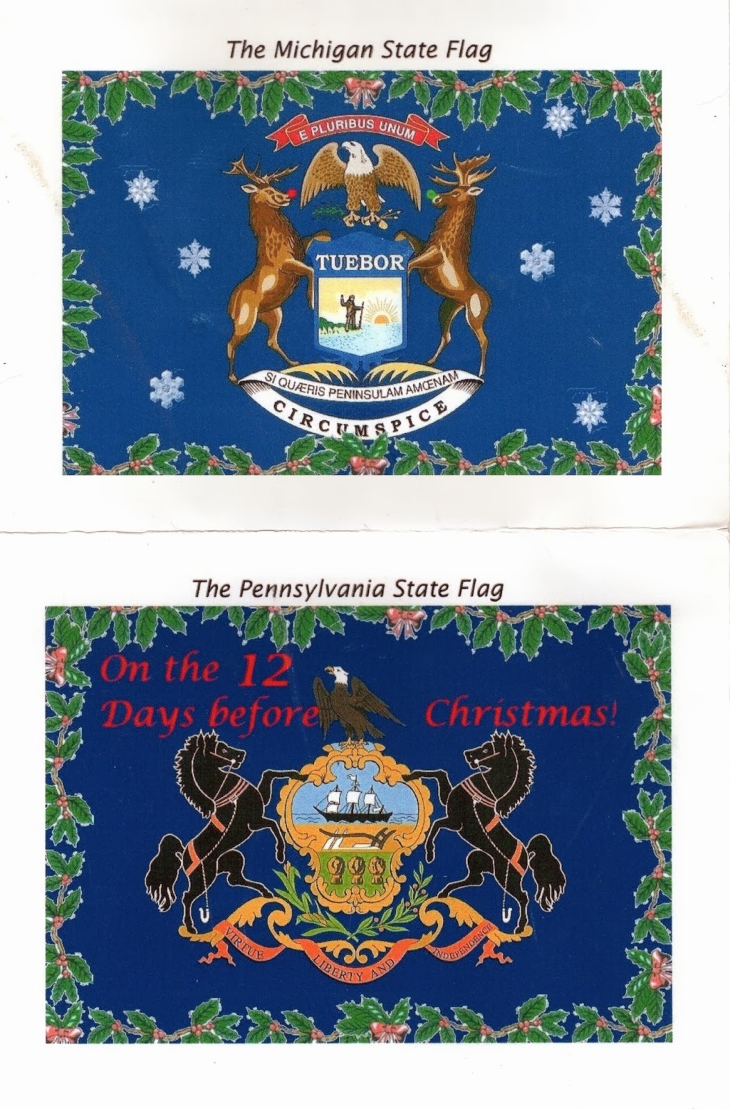Twelve Days of a Michigan Christmas Holiday Cards