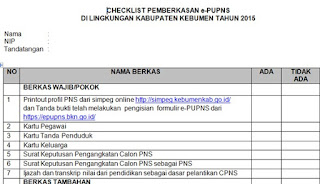 Berkas PNS yang Wajib Dikumpulkan untuk Pemberkasan PUPNS 2015