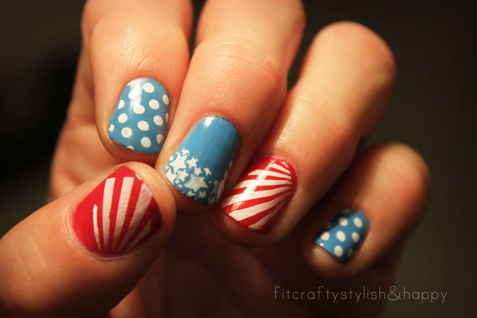 1. Red, White, and Blue Patriotic Nail Art - wide 6