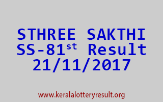 STHREE SAKTHI Lottery SS 81 Results 21-11-2017