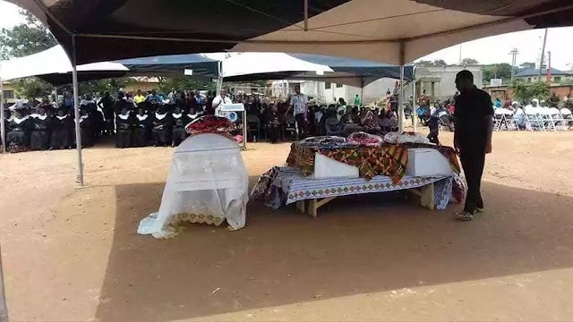 Photos: Tears flow as mother and her three children killed by flood are laid to rest in Ghana
