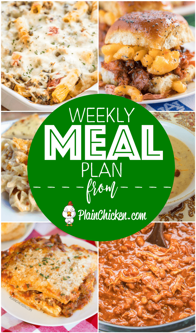 weekly recipe plan