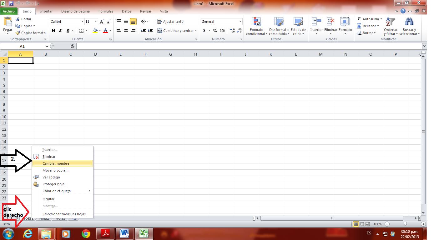 Ofimatica DAR NOMBRE A UNA HOJA DE CALCULO EN EXCEL Ofimatica DAR NOMBRE A UNA HOJA DE CALCULO EN EXCEL