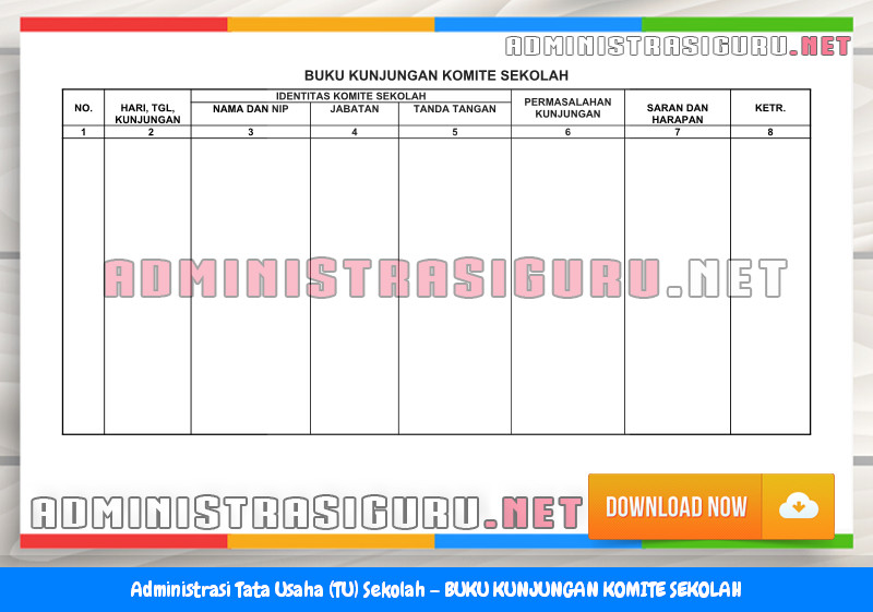 Contoh Buku Kunjungan Komite Sekolah Administrasi Tata Usaha Sekolah