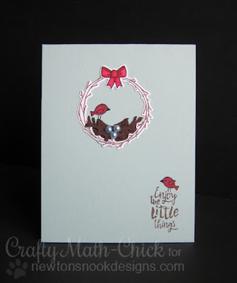 Enjoy the Little Things Bird Nest card by Crafty Math Chick | Happy Little Thoughts & Tweet Talk stamp sets by Newton's Nook Designs