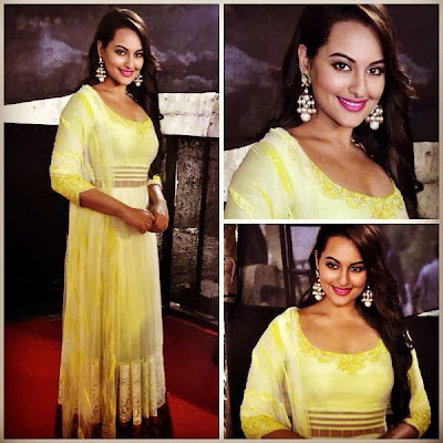  Sonakshi Sinha 's look for Bullet Raja promotional event on Star Plus Diwali Special show