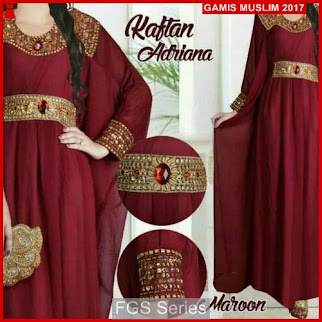 FGS43 Gamis Kaftan Model Gamis Kombinasi Brokat 1