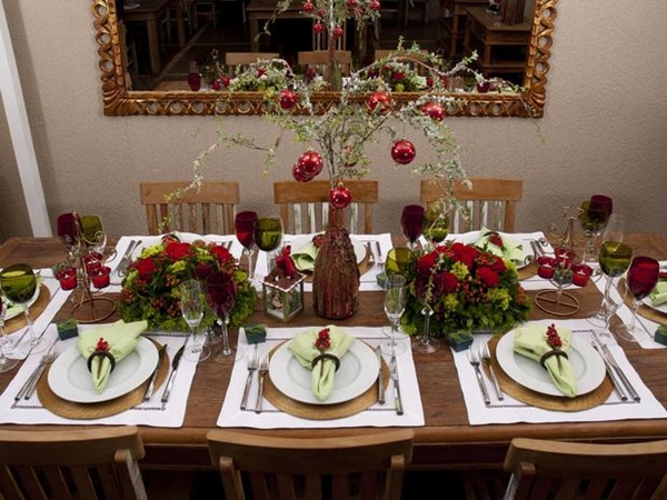 decoração mesa da ceia