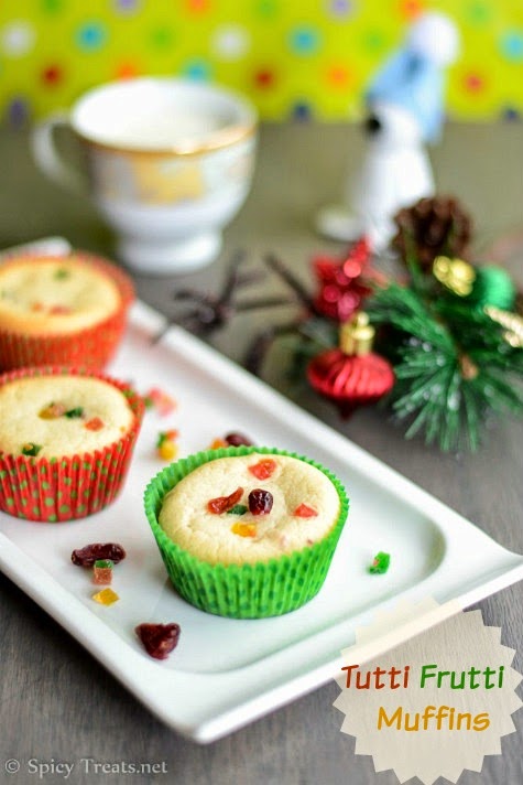 Spicy Treats: Eggless Tutti Frutti Muffins Recipe | Easy Christmas ...