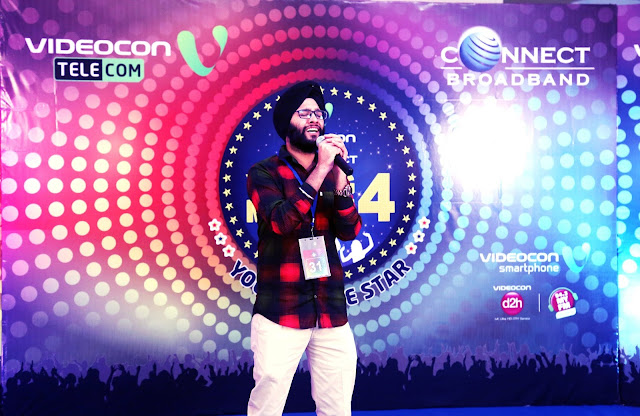 Participant performing during 'Videocon Connect Young Manch 4' auditions at NCM