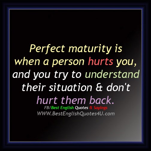 Perfect maturity is when...
