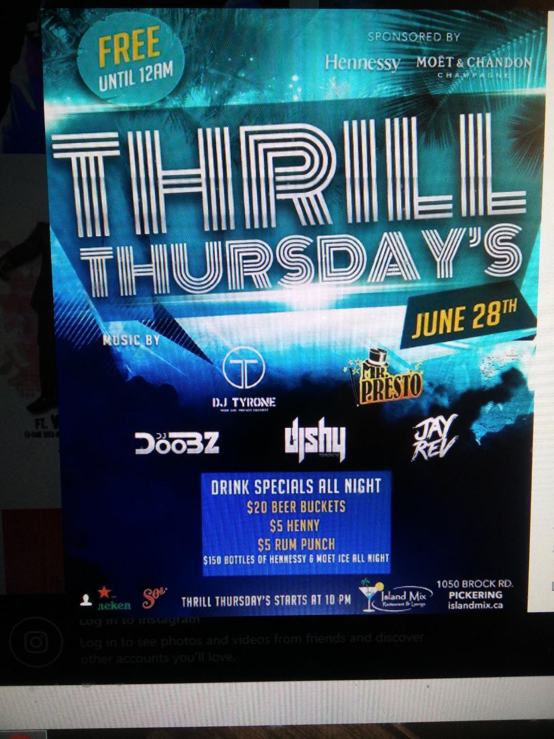 C.A. Confidential Thrill Thursdays Island MIx, Pickering, ON Thurs June 28th!