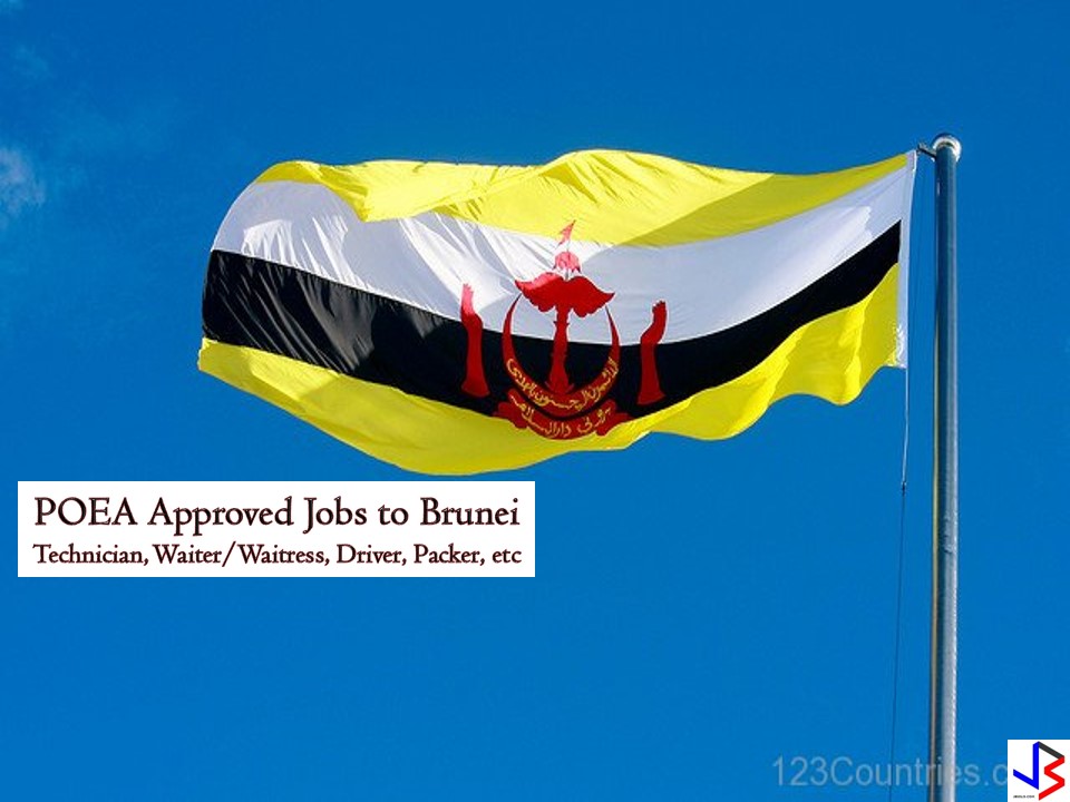 POEA Approved Jobs to Brunei! Brunei Darussalam is in need of Filipino workers! Yes, you read it right! This small country in Southeast Asia is hiring for Filipino workers. If you are interested, then this post if for you. Listed below are job orders from the employment site of Philippine Overseas Employment Administration (POEA) to Brunei! So if you are searching for a job abroad! Start clicking job orders below to view information of recruitment agency where you can ask for more information regarding the jobs and of course to send your application! Please reminded that jbsolis.net is not a recruitment agency, and all information in this article is taken from POEA job posting sites and posted for the general information of the public. The contact information of recruitment agencies is also listed. Just click your desired jobs to view the recruiter's info where you can ask a further question and send your application. Any transaction entered with the following recruitment agencies is at applicants risk and account. This article is filed under Filipino workers, hiring Filipino workers, employment site, job site, jobs abroad, jobs near me, international employment, local employment and IT jobs.