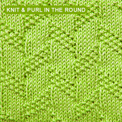 Diagonal Moss Stripe stitch. Worked using only knit and purl techniques. Enjoy! Knitting in the Round.