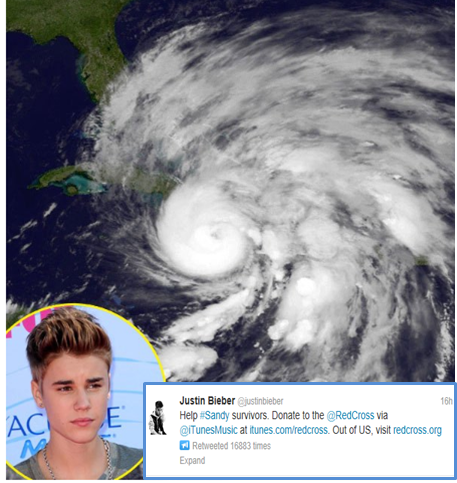 Justin Bieber campaign to help Sandy's Survivors