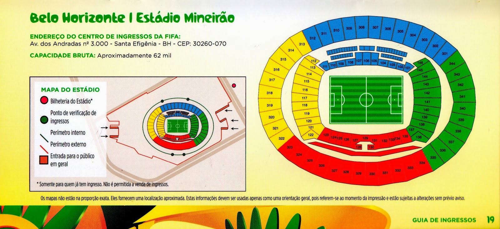 mapa do Mineirão para a Copa das Confederações