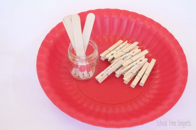 fine motor counting activity from School Time Snippets