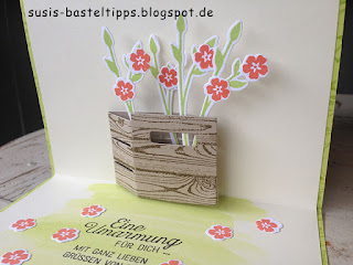 Pop Up Karte mit Stampin' Up! Framelits Holzkiste und Stempelset Glasklare Grüße Pop Up Karte mit Stampin' Up! Framelits Holzkiste und Stempelset Glasklare Grüße