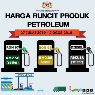 Harga Runcit Produk Petroleum (27 Julai 2019 - 2 Ogos 2019)