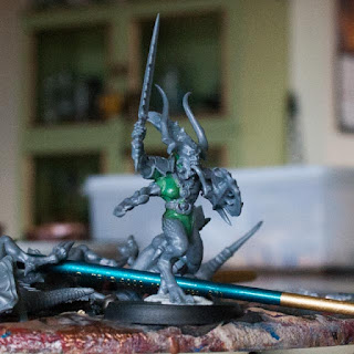 Herald of Slaanesh conversion from a bloodletter Herald of Slaanesh conversion made from hellstrider and bloodletter parts. Some Greenstuff was also used to fill in the gaps.