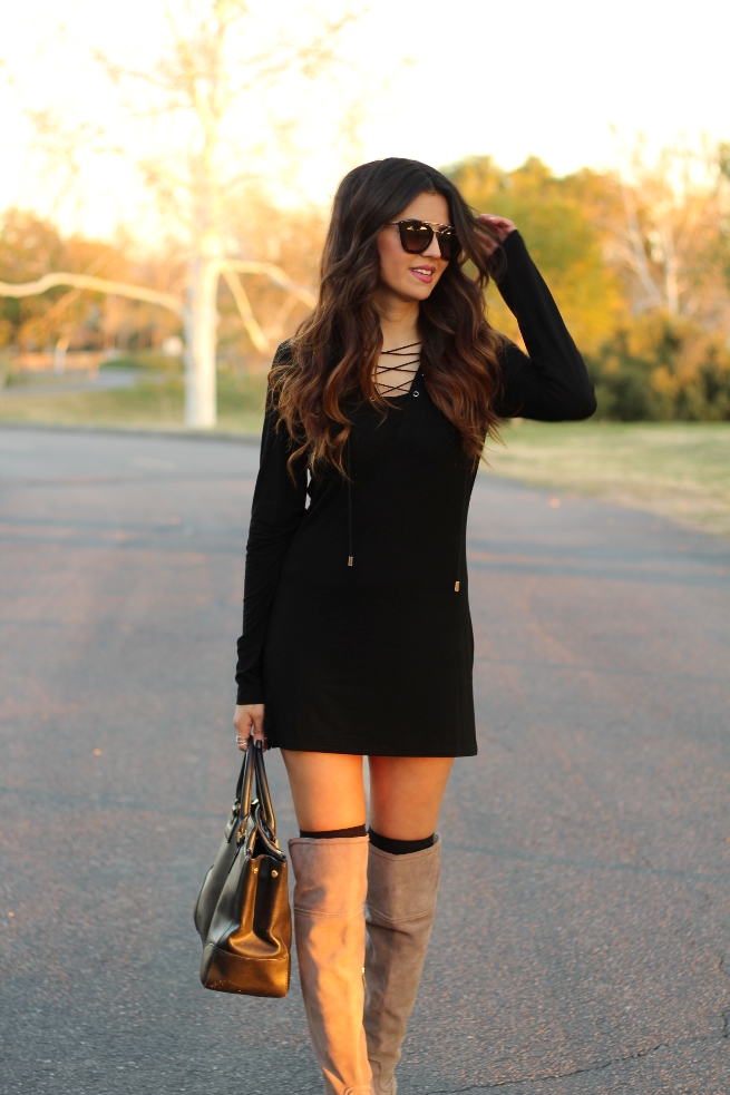Style Chocolate Chip: Lace Up LBD