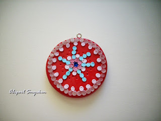 polymer clay, pendant, red,