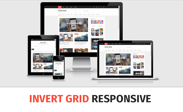  Pada kesempatan ini  akan menyebarkan template ialah Invert Grid Invert Grid Responsive Blogger Template