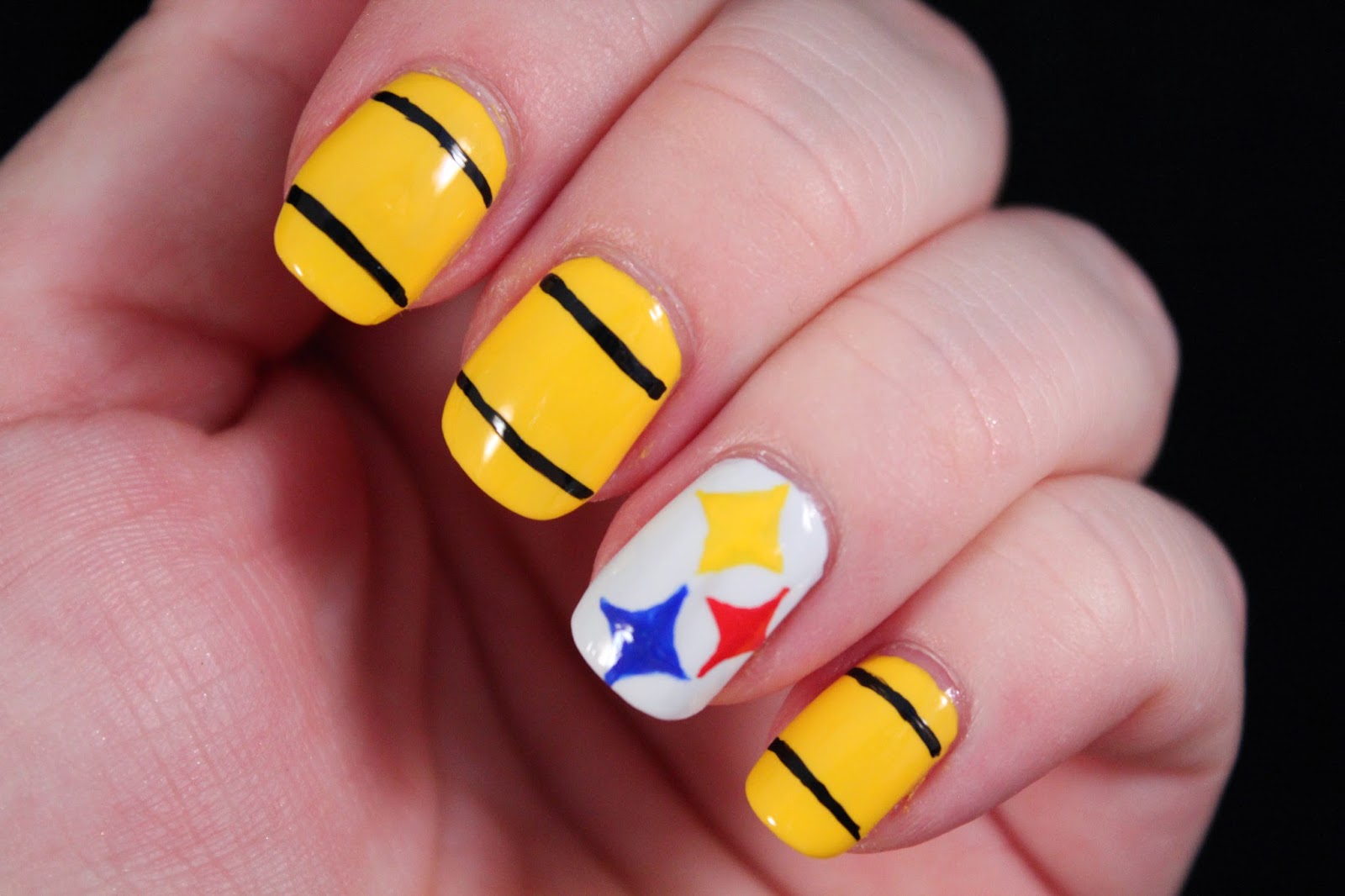 steelers nail polish design