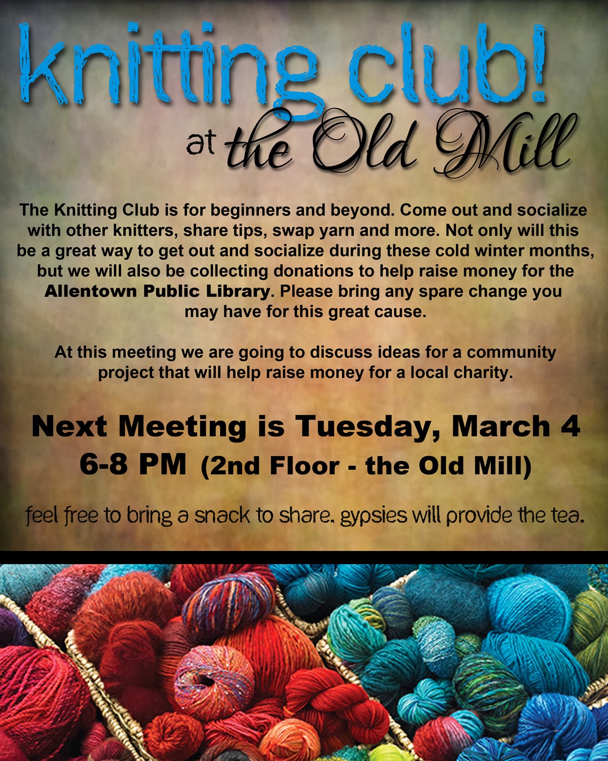Gypsies Next Knitting Club Meeting….