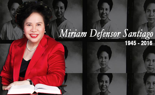 Former Senator Miriam Santiago dies at age 71 Former Senator Miriam Santiago dies at age 71